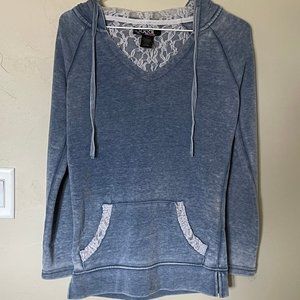 Women's Sz XS Sugar Rush Laced Blue Hoodie Top